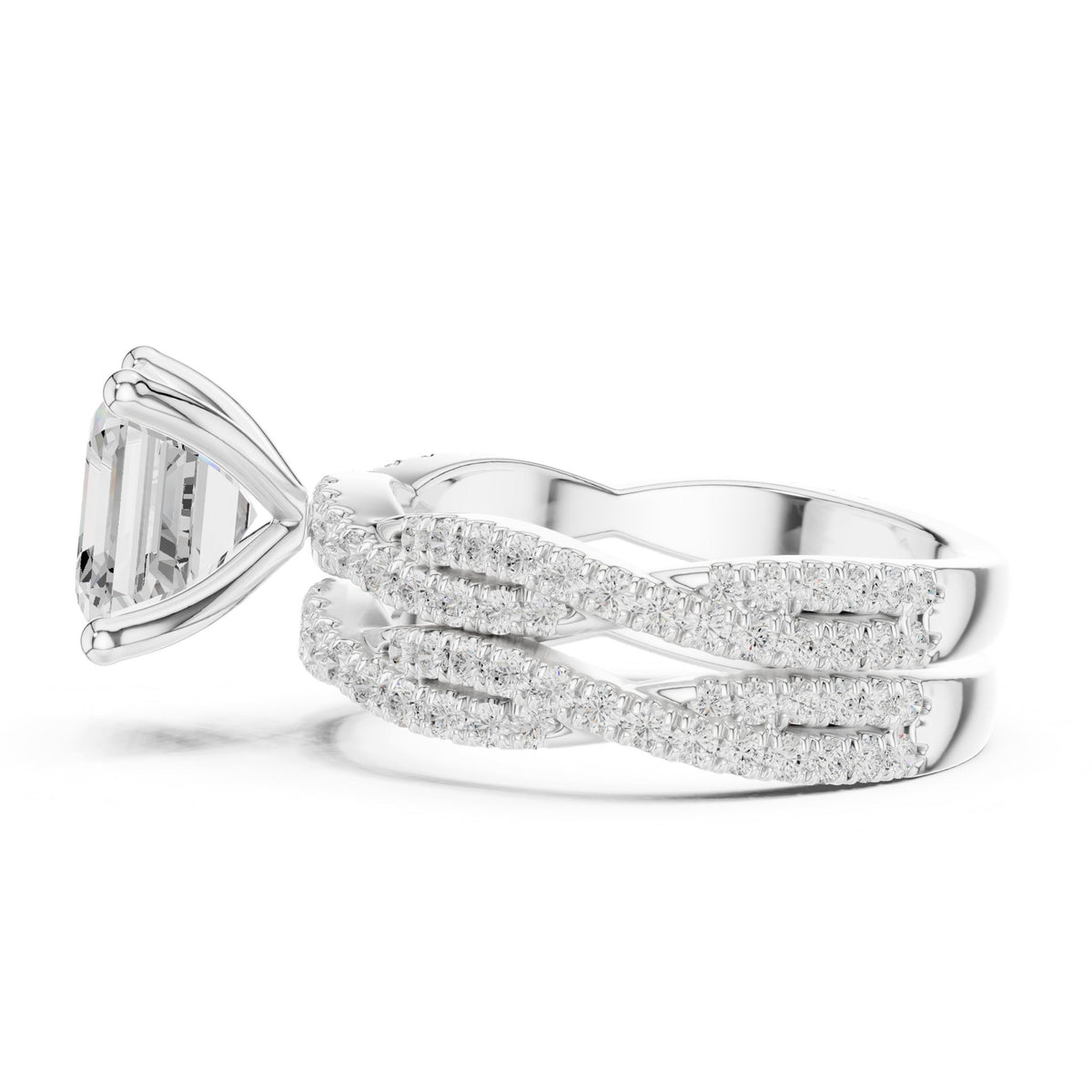 Asscher Twist Lab Grown Diamond Engagement Ring