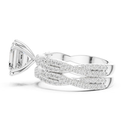 Asscher Twist Lab Grown Diamond Engagement Ring