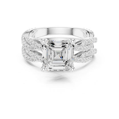 Asscher Twist Lab Grown Diamond Engagement Ring