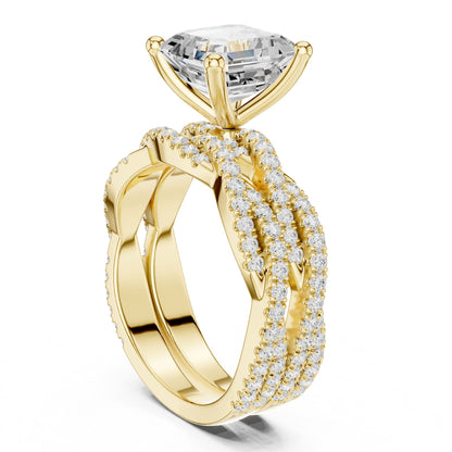 Asscher Twist Lab Grown Diamond Engagement Ring