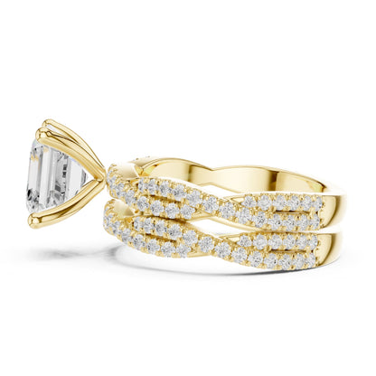 Asscher Twist Lab Grown Diamond Engagement Ring
