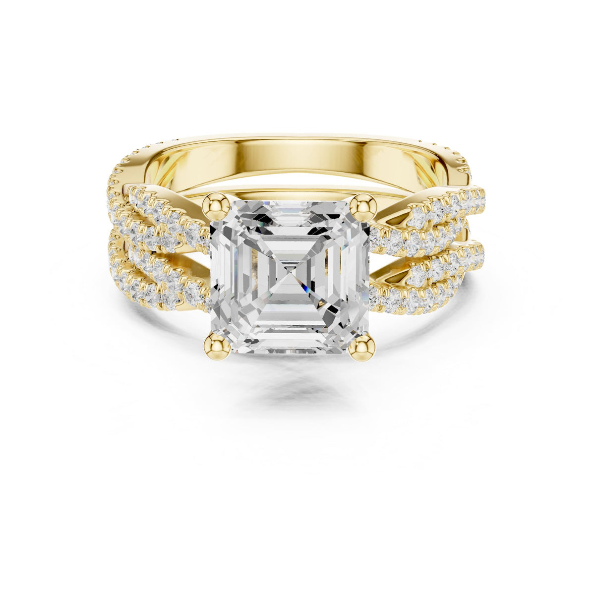 Asscher Twist Lab Grown Diamond Engagement Ring