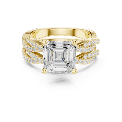 Asscher Twist Lab Grown Diamond Engagement Ring