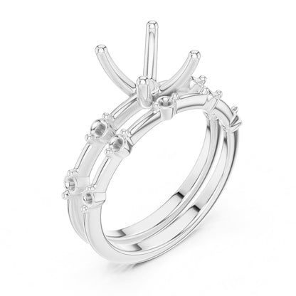 Cushion Accented Lab Grown Diamond Engagement Ring