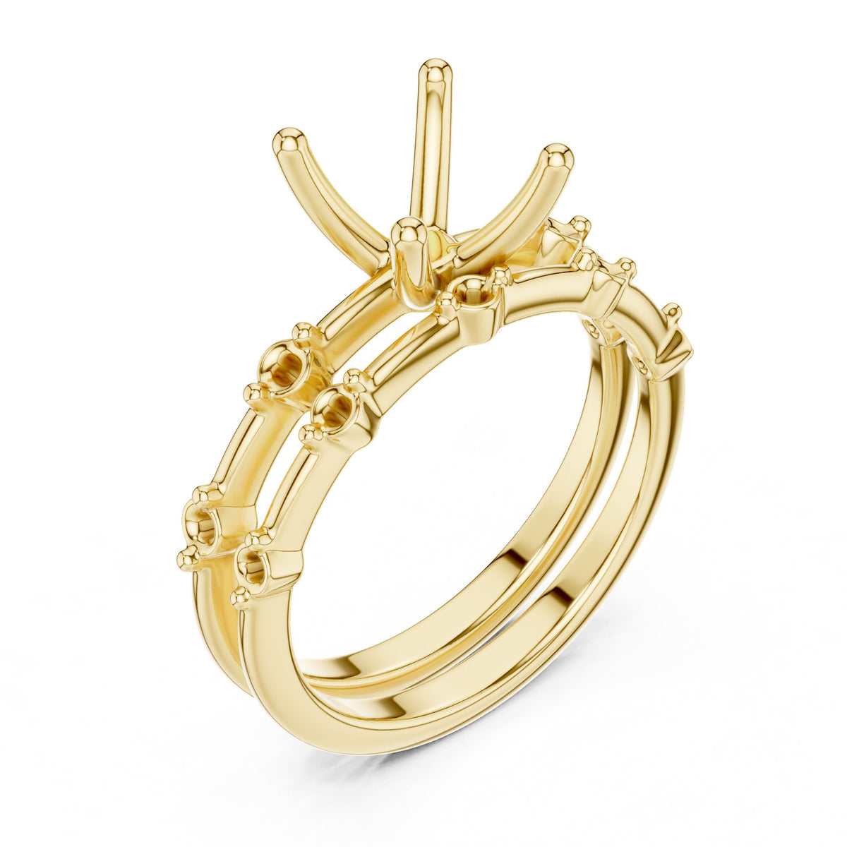 Cushion Accented Lab Grown Diamond Engagement Ring