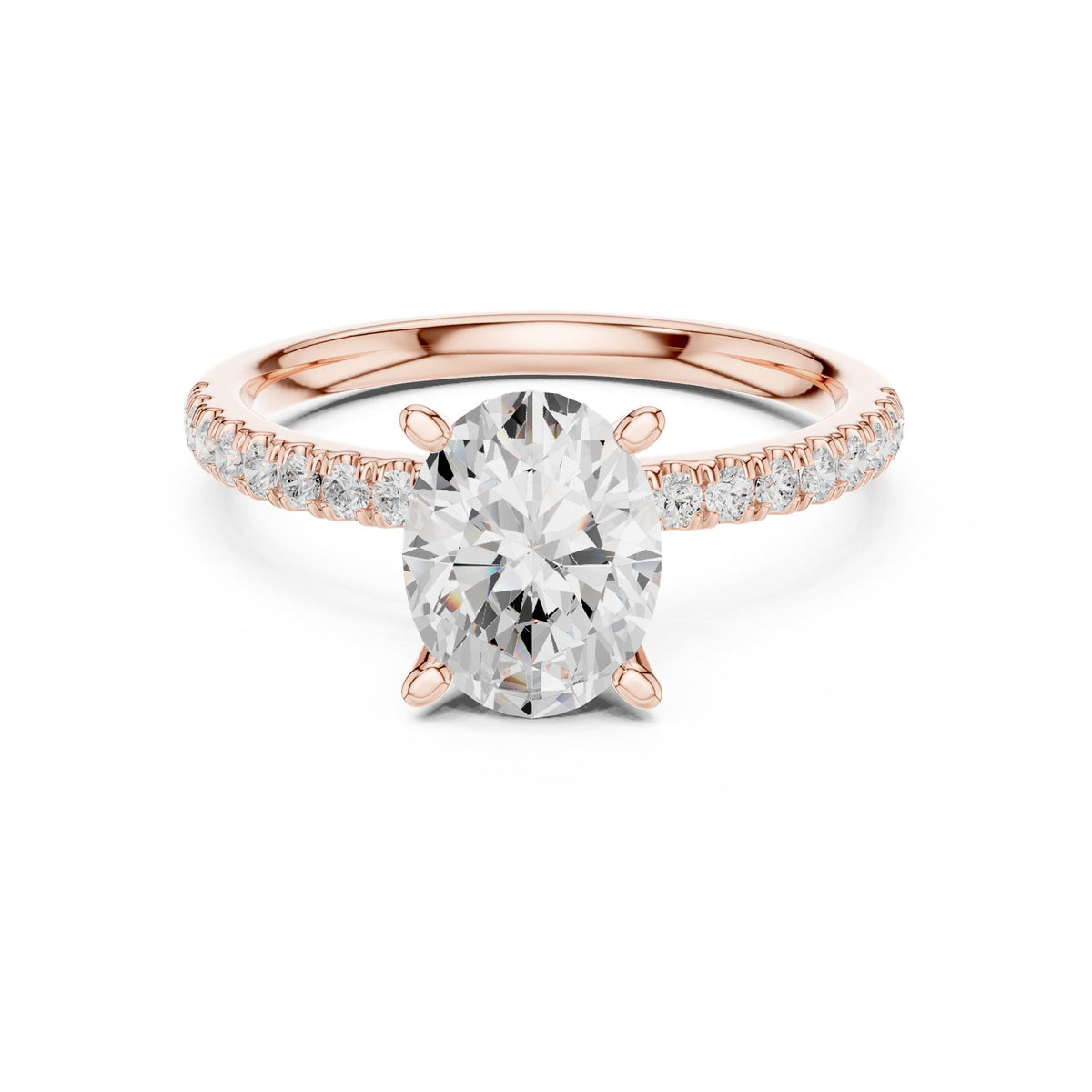 Cushion Accented Lab Grown Diamond Engagement Ring