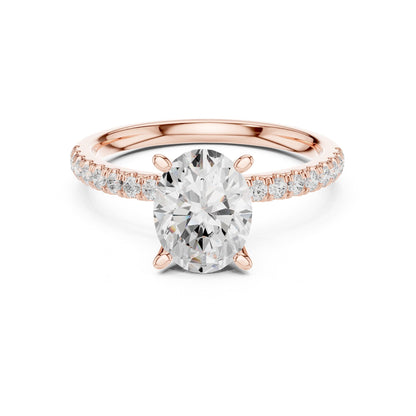 Cushion Accented Lab Grown Diamond Engagement Ring