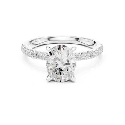 Cushion Accented Lab Grown Diamond Engagement Ring
