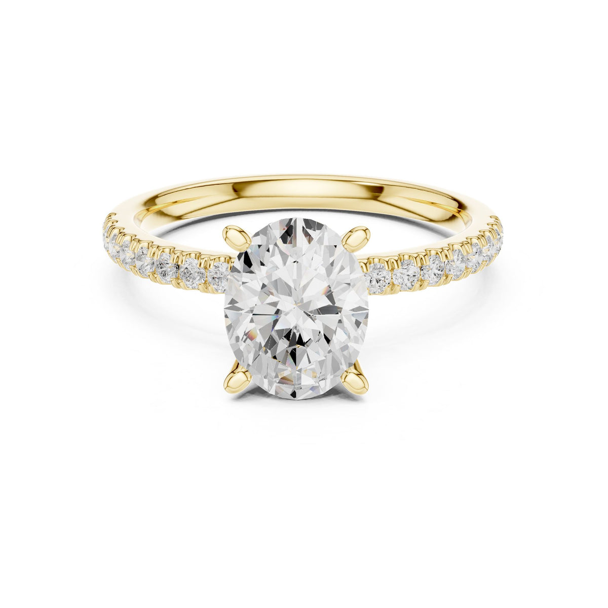 Cushion Accented Lab Grown Diamond Engagement Ring