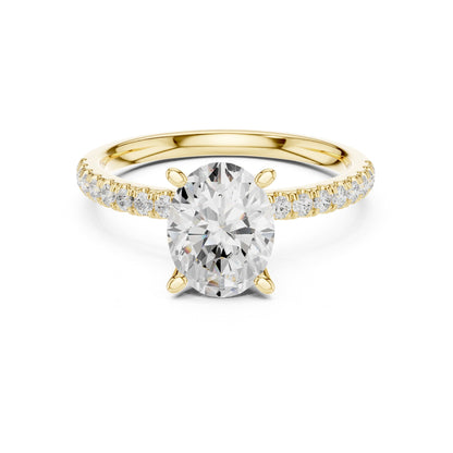 Cushion Accented Lab Grown Diamond Engagement Ring