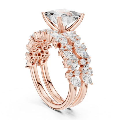 Cushion Accented Lab Grown Diamond Engagement Ring