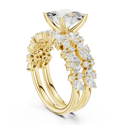 Cushion Accented Lab Grown Diamond Engagement Ring