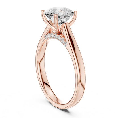 Cushion Accented Lab Grown Diamond Engagement Ring