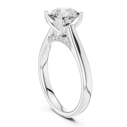 Cushion Accented Lab Grown Diamond Engagement Ring