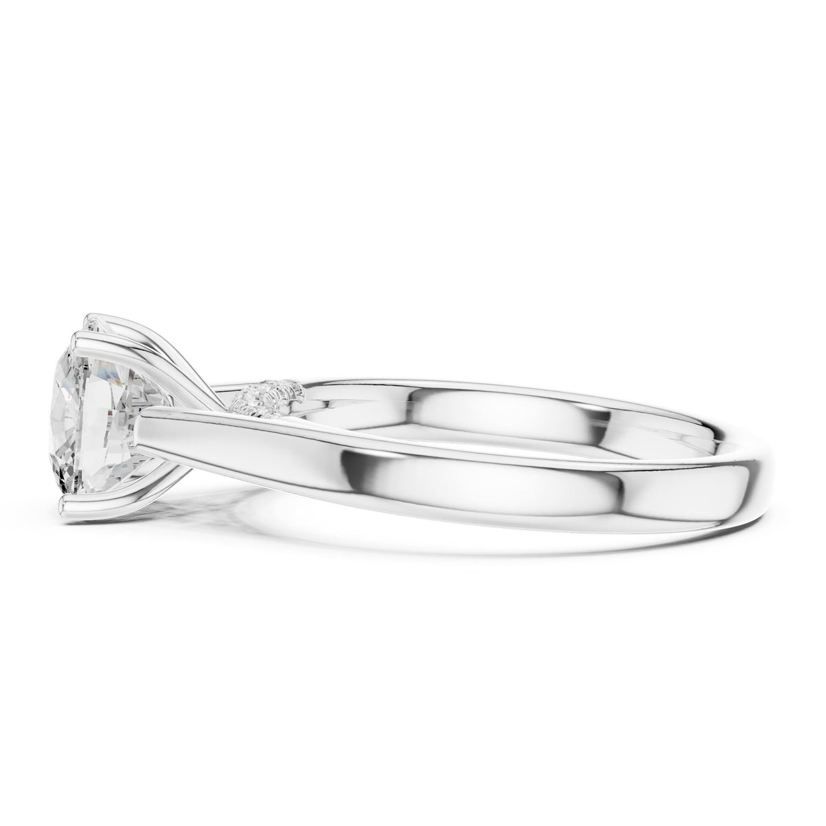Cushion Accented Lab Grown Diamond Engagement Ring