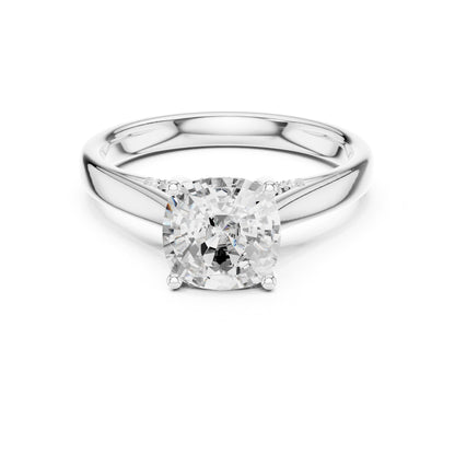 Cushion Accented Lab Grown Diamond Engagement Ring