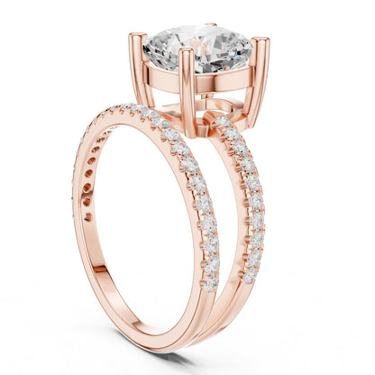 Cushion Accented Lab Grown Diamond Engagement Ring