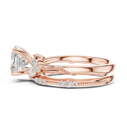 Cushion Accented Lab Grown Diamond Engagement Ring