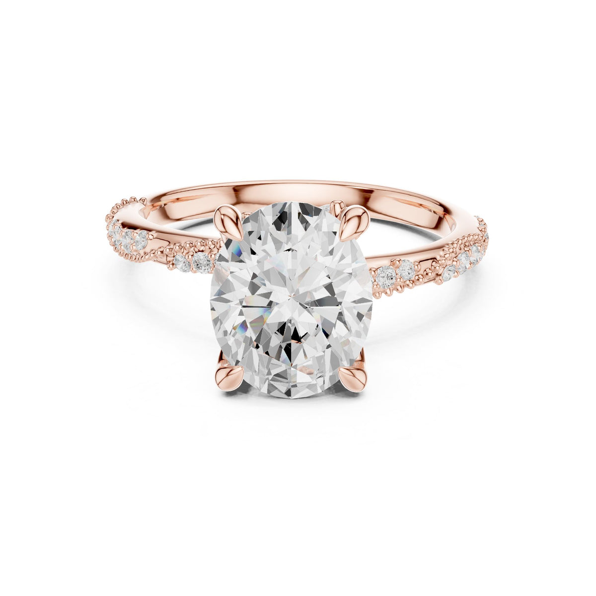 Cushion Accented Lab Grown Diamond Engagement Ring