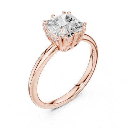 Cushion Accented Lab Grown Diamond Engagement Ring