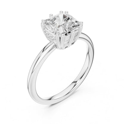 Cushion Accented Lab Grown Diamond Engagement Ring