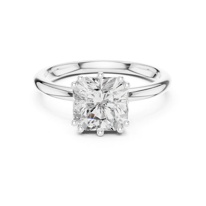 Cushion Accented Lab Grown Diamond Engagement Ring