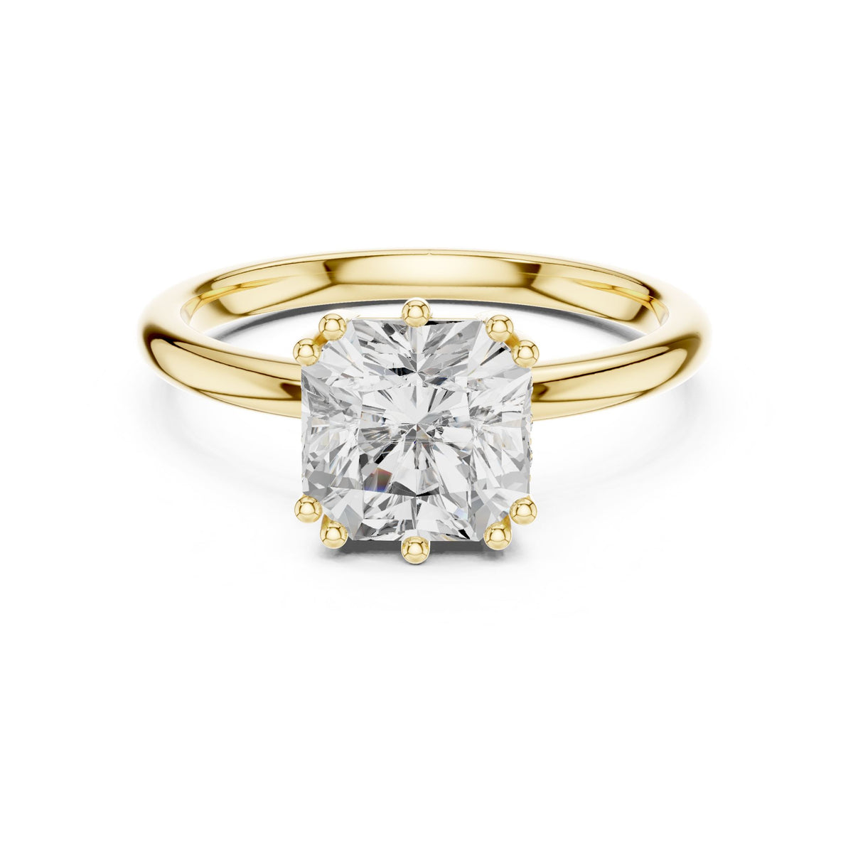 Cushion Accented Lab Grown Diamond Engagement Ring