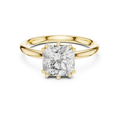 Cushion Accented Lab Grown Diamond Engagement Ring