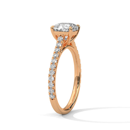 Cushion Accented Lab Grown Diamond Engagement Ring
