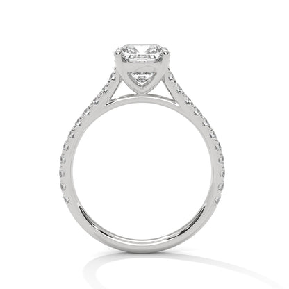 Cushion Accented Lab Grown Diamond Engagement Ring