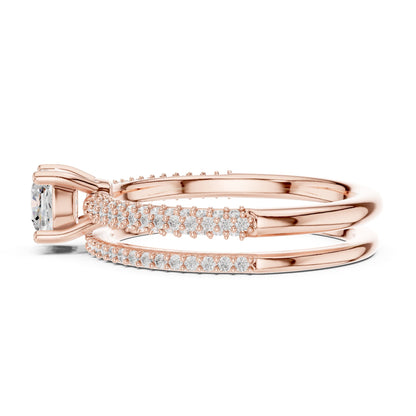 Cushion Accented Lab Grown Diamond Engagement Ring