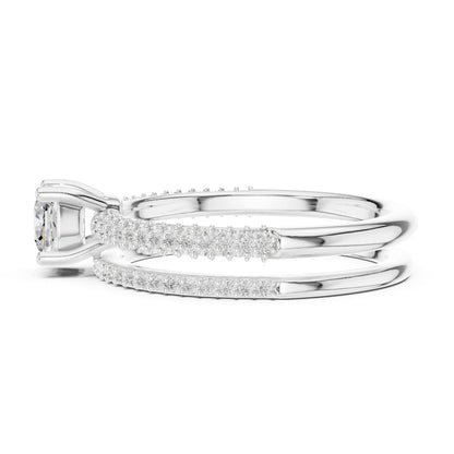 Cushion Accented Lab Grown Diamond Engagement Ring