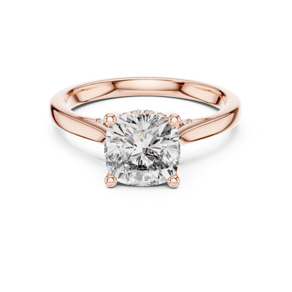 Cushion Accented Lab Grown Diamond Engagement Ring