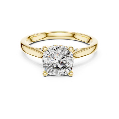 Cushion Accented Lab Grown Diamond Engagement Ring