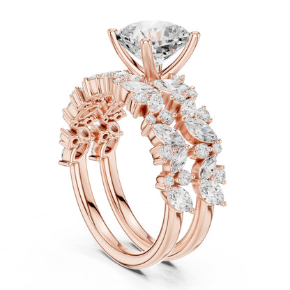 Cushion Accented Lab Grown Diamond Engagement Ring