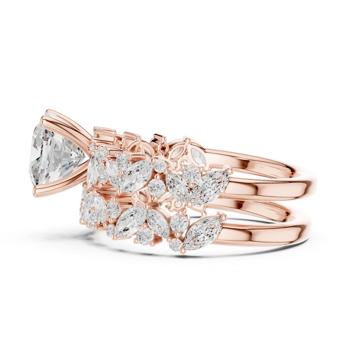 Cushion Accented Lab Grown Diamond Engagement Ring