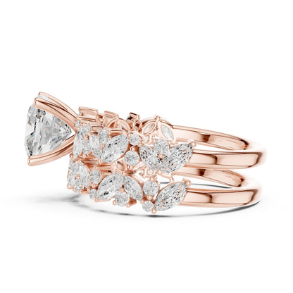 Cushion Accented Lab Grown Diamond Engagement Ring