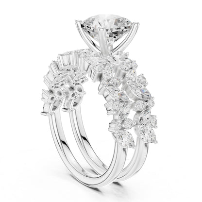Cushion Accented Lab Grown Diamond Engagement Ring