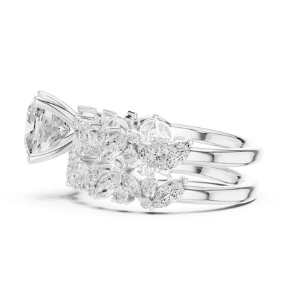 Cushion Accented Lab Grown Diamond Engagement Ring