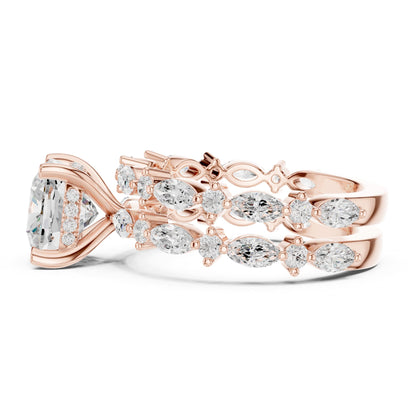 Cushion Accented Lab Grown Diamond Engagement Ring