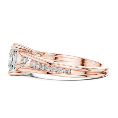 Cushion Accented Lab Grown Diamond Engagement Ring