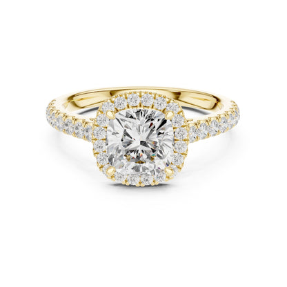 Cushion Halo Lab Grown Diamond Engagement Ring