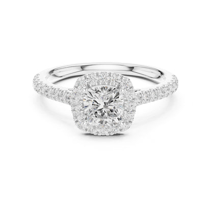 Cushion Halo Lab Grown Diamond Engagement Ring