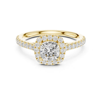 Cushion Halo Lab Grown Diamond Engagement Ring