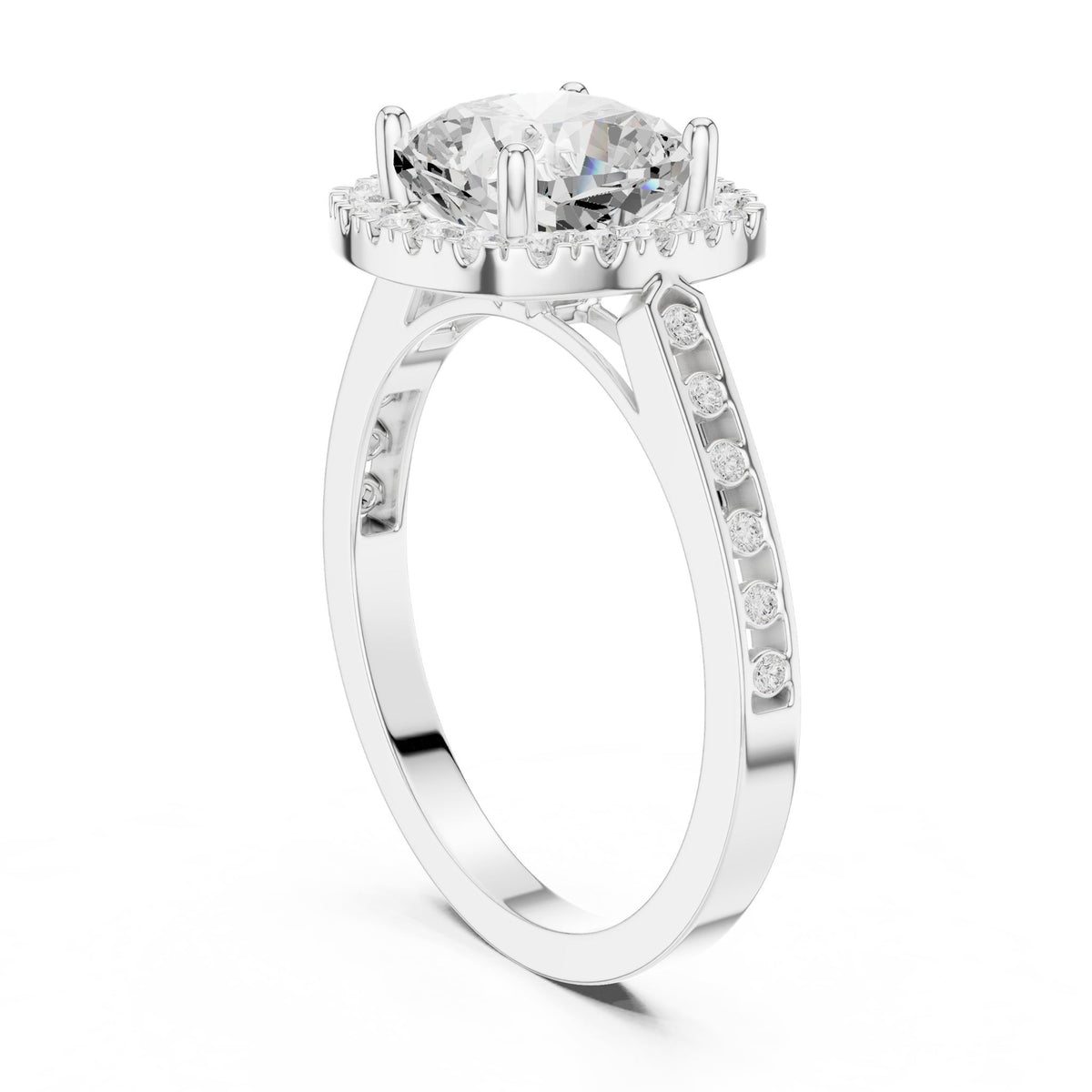 Cushion Halo Lab Grown Diamond Engagement Ring