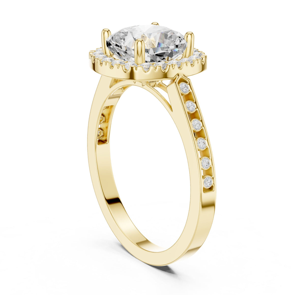 Cushion Halo Lab Grown Diamond Engagement Ring