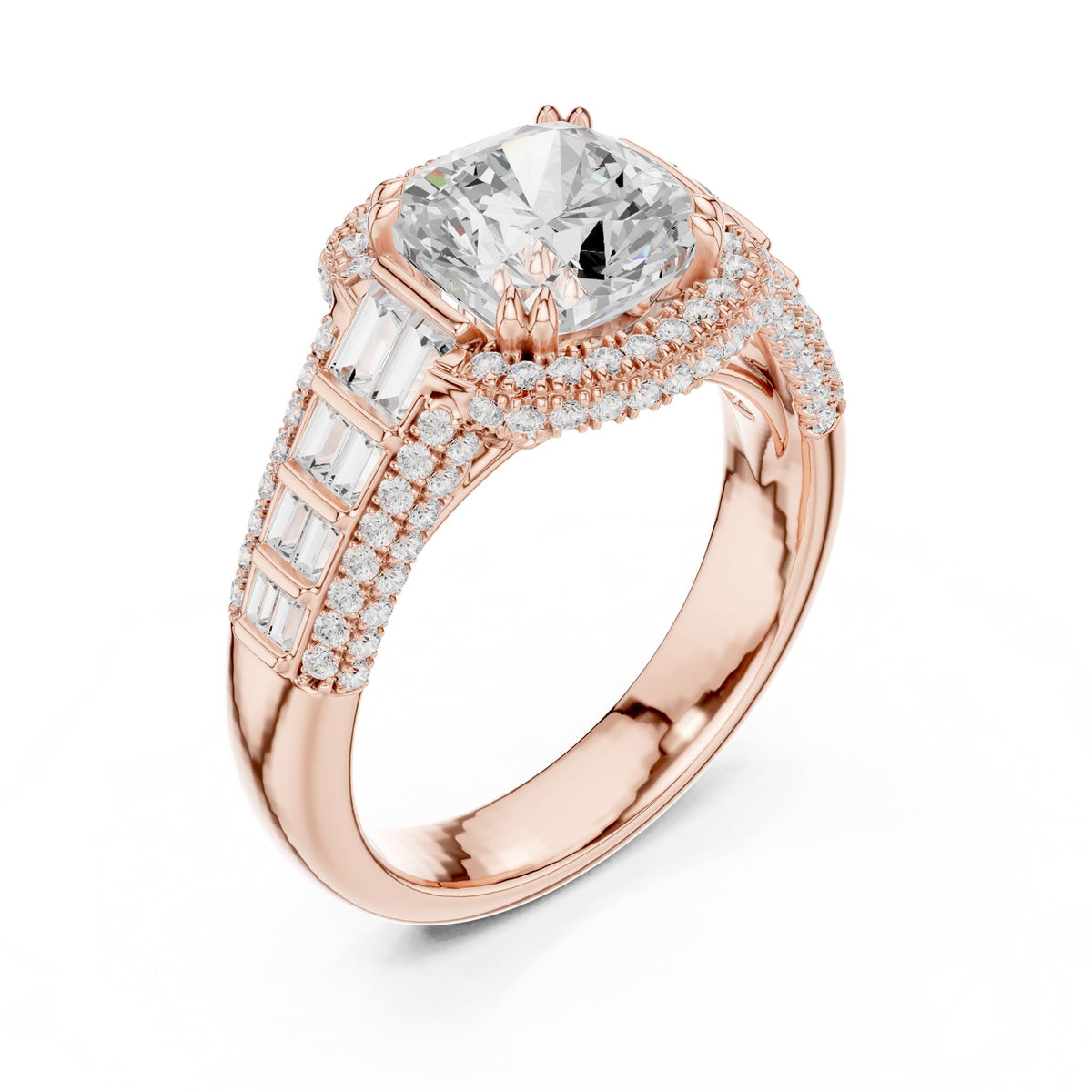 Cushion Halo Lab Grown Diamond Engagement Ring