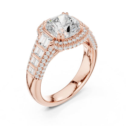 Cushion Halo Lab Grown Diamond Engagement Ring