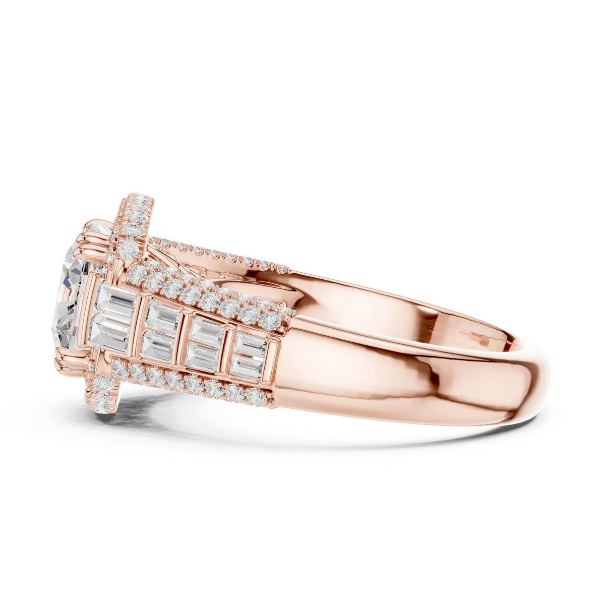 Cushion Halo Lab Grown Diamond Engagement Ring