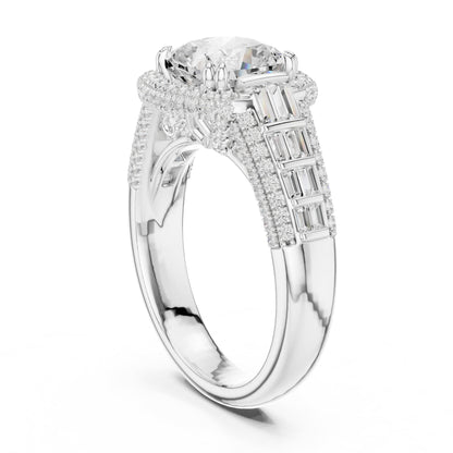 Cushion Halo Lab Grown Diamond Engagement Ring